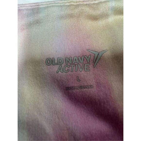 Old Navy Active Leggings Womens Powersoft Tie Dye Size L Pink Yellow White - Picture 6 of 12